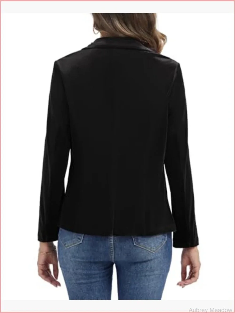 Velvet Blazer Long Sleeve Notched Lapel Button Front Tailored Suit Jacket